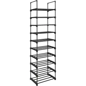 10-Tier Customizable Metal Shoe Rack, 5kg/Shelf, Black - SONGMICS