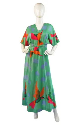 1970s Brlliant Hanae Mori Bird Caftan