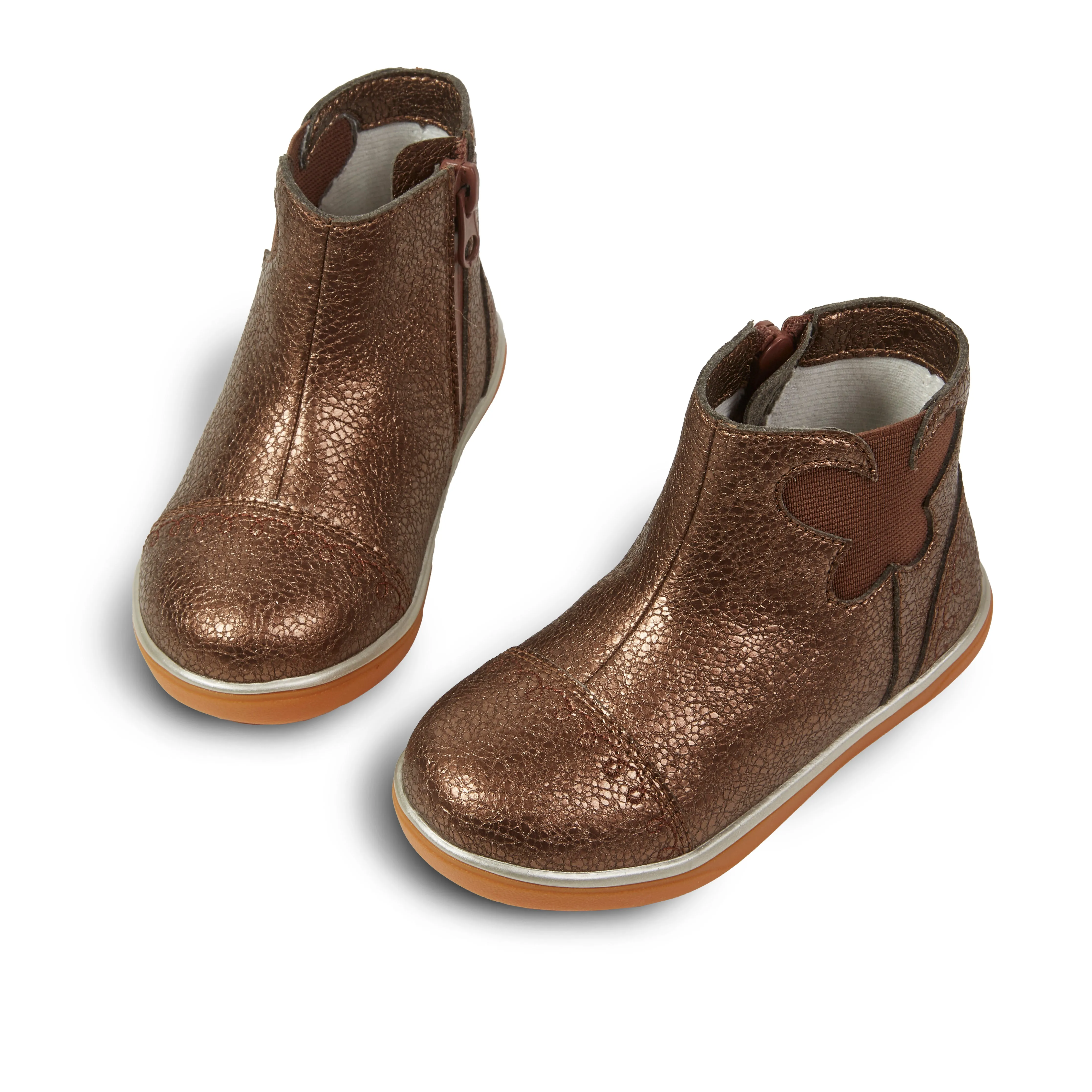 ALI WATERPROOF Ankle Boot | Brown Metallic