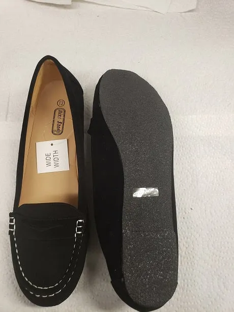 Ana -- Women's Dress Flats -- Black Suedine