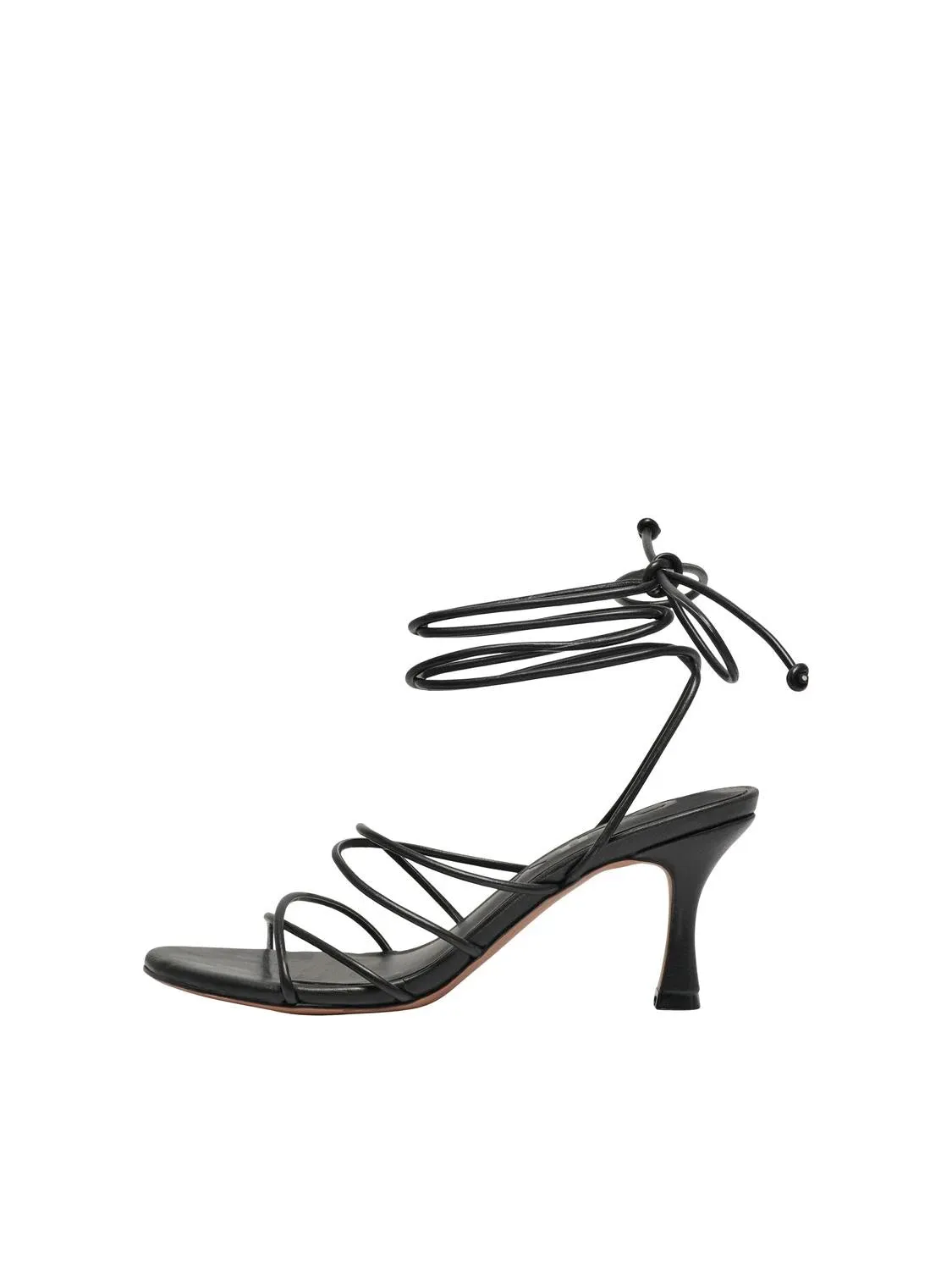 Aria Ankle Wrap Sandals (Black)