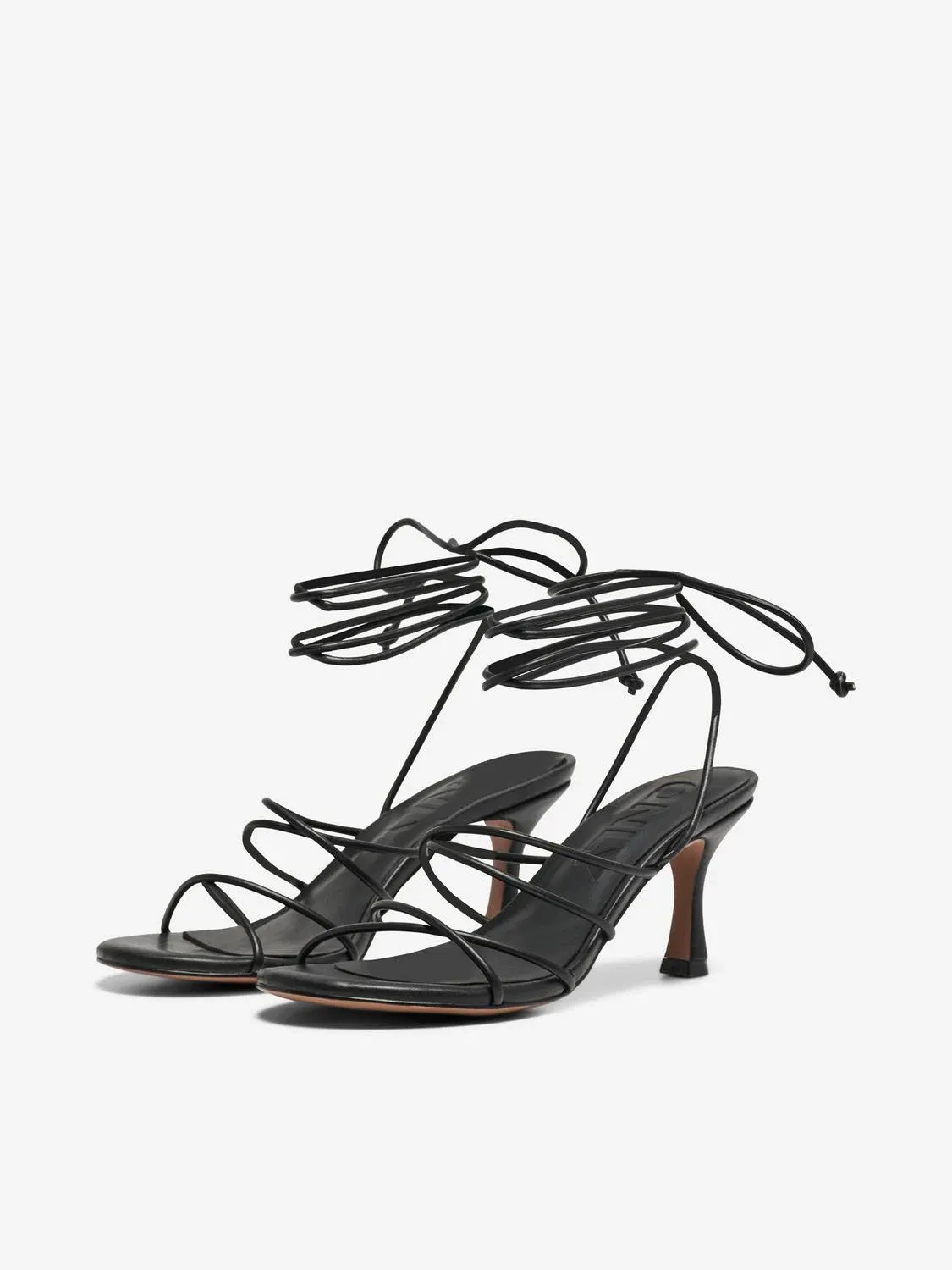 Aria Ankle Wrap Sandals (Black)