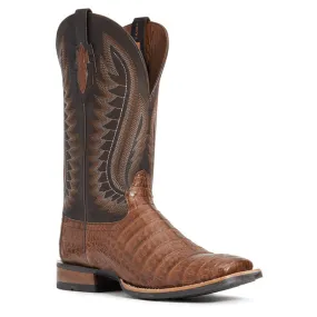 Ariat Men's Double Down Caramel Caiman Belly Exotic Square Toe Western Boots 10034030