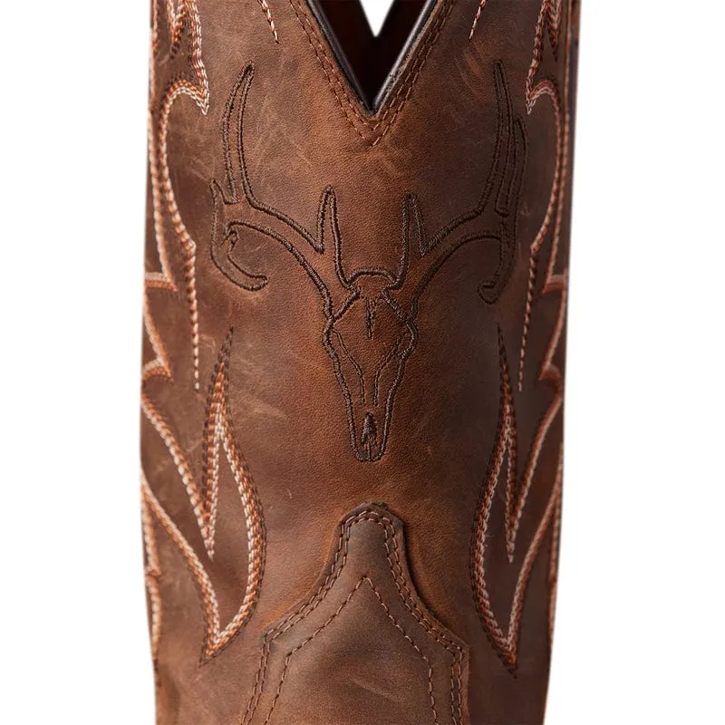 Ariat Men's Night Life Ultra Antique Tabac SQ Ostrich Square Toe Exotic Western Boots 10040344