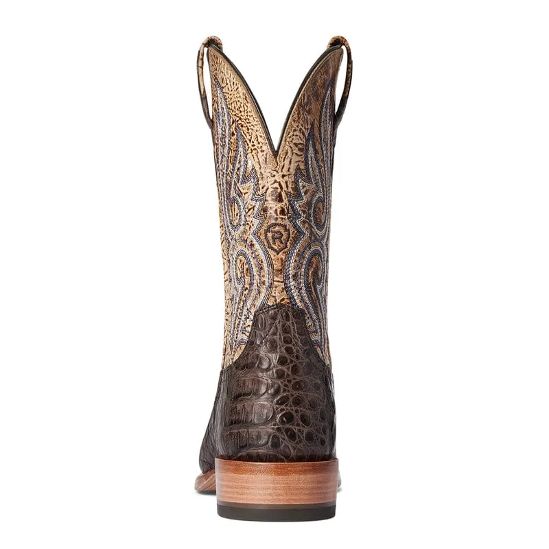 Ariat Men's Relentless Denton Chocolate Caiman Belly Square Toe Exotic Western Boots 10035922