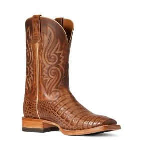 Ariat Men's Relentless Denton Natural Caiman Belly Square Toe Exotic Western Boots 10035923