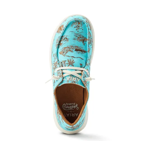 Ariat Women's Hilo Western Aloha Turquoise Paniolo Stretch Lace Shoes 10044520