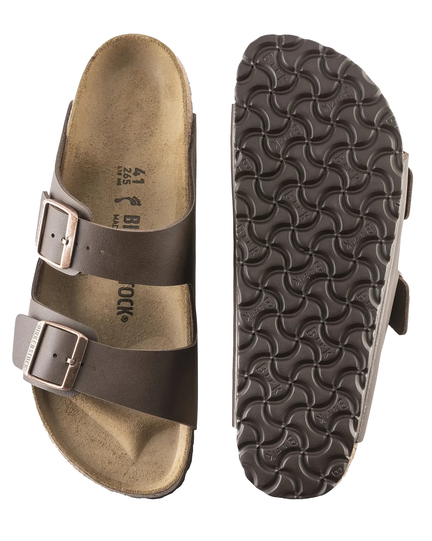 Arizona Natural Leather Sandals in Dark Brown