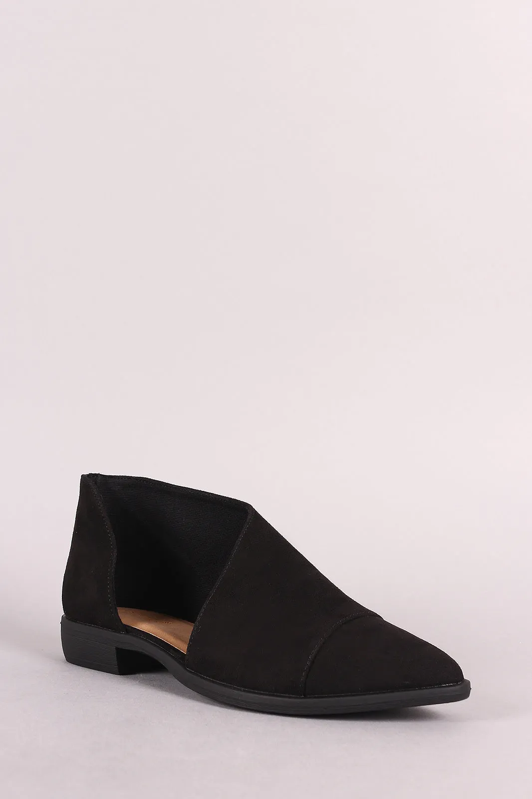 Bamboo Pointy Toe Slip On Dorsay Flat