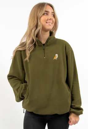 barn owl unisex 1/4 zip fleece