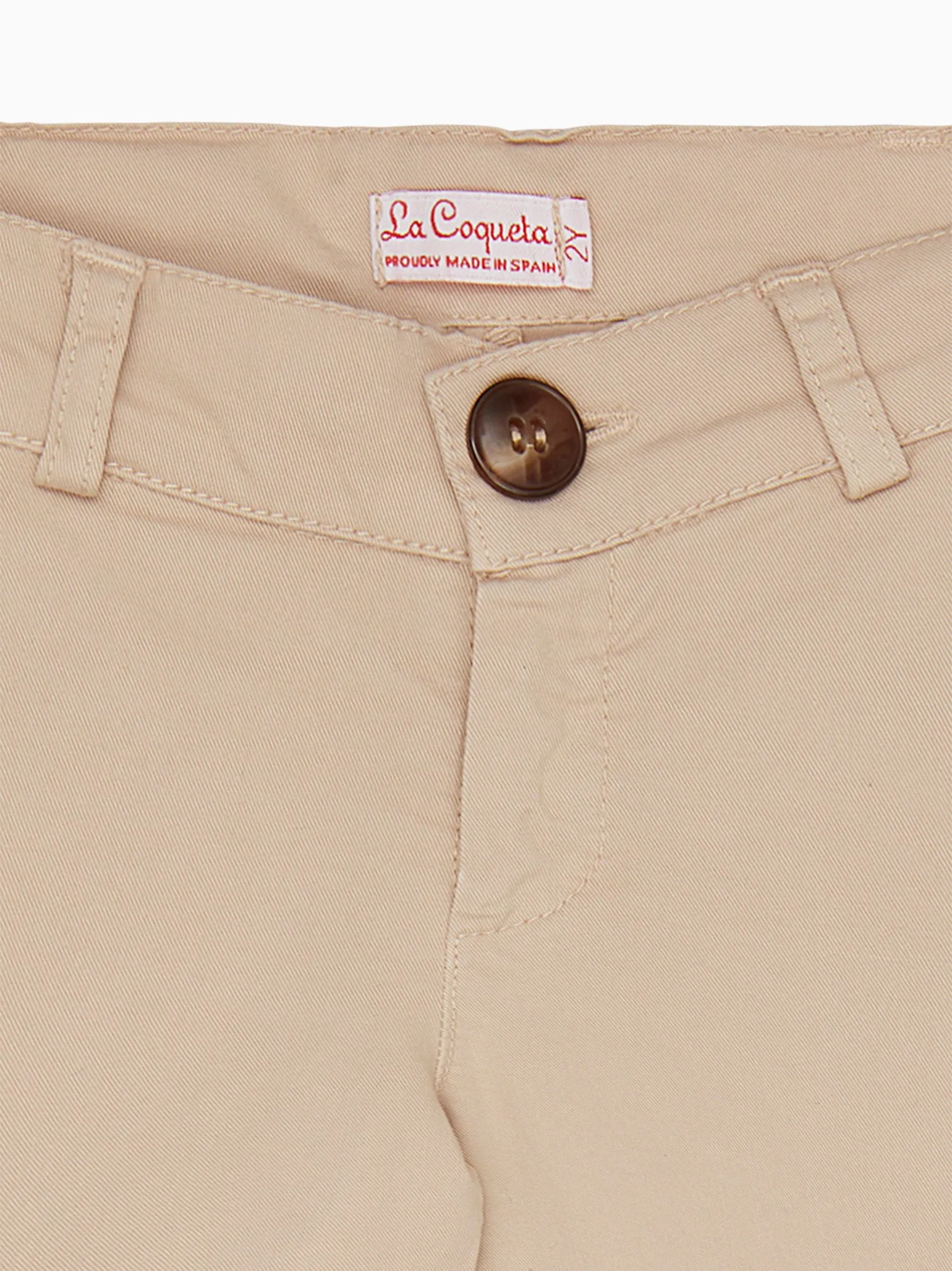 Beige Elio Boy Cotton Chinos