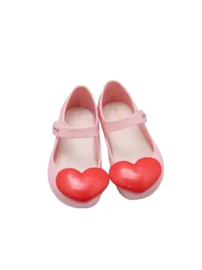 Big Heart Pink Jelly Flats By Liv And Mia