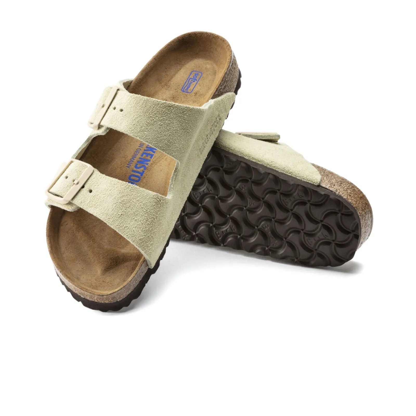 Birkenstock Arizona Narrow Soft Footbed Slide Sandal (Women) - Almond Suede