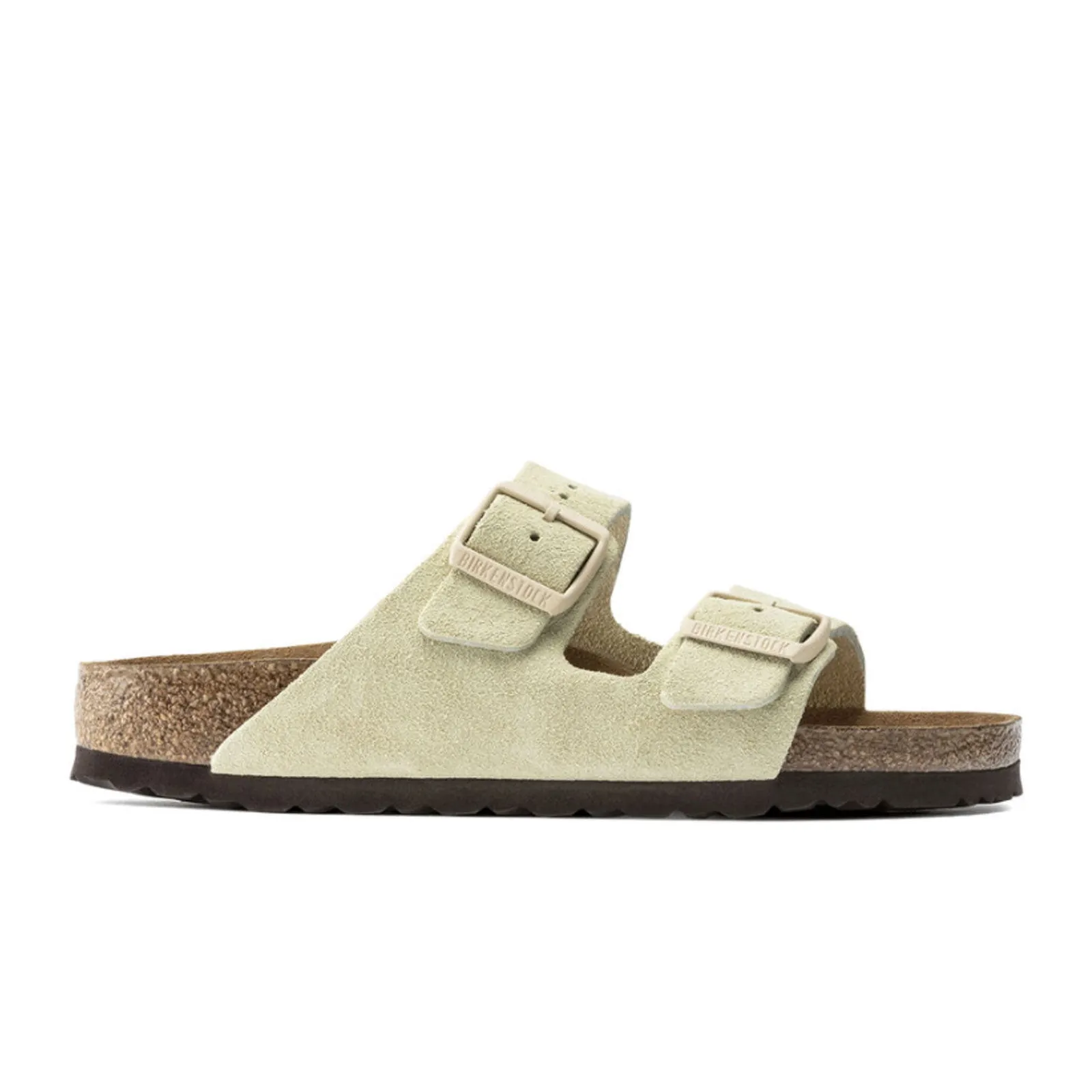 Birkenstock Arizona Narrow Soft Footbed Slide Sandal (Women) - Almond Suede