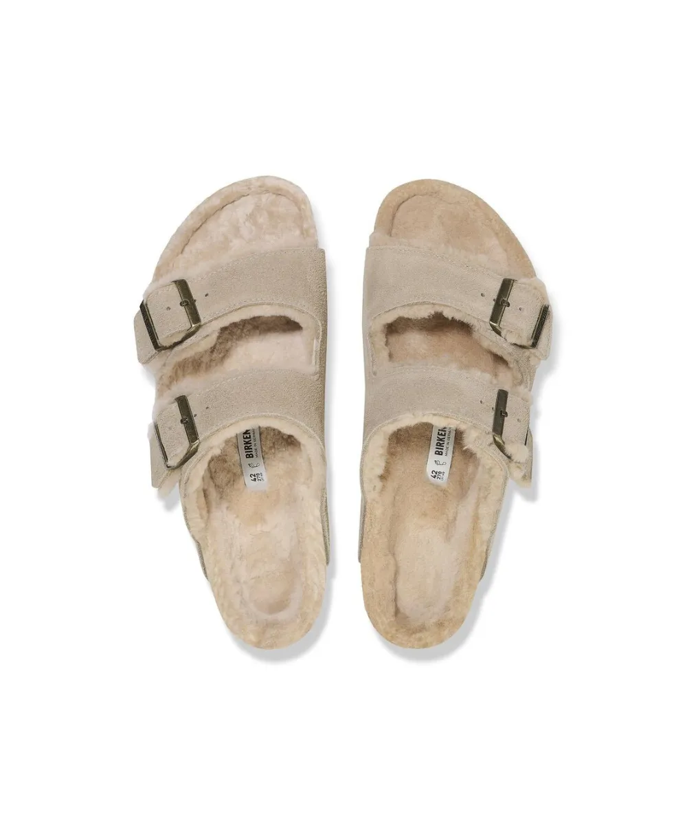 BIRKENSTOCK ARIZONA SHEARLING SUEDE LEATHER NARROW FIT