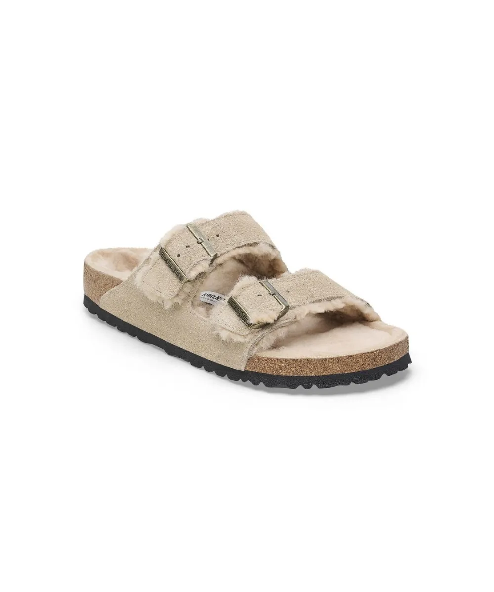 BIRKENSTOCK ARIZONA SHEARLING SUEDE LEATHER NARROW FIT