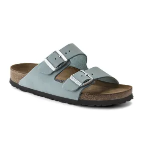 Birkenstock Arizona Soft Footbed Narrow Slide Sandal (Women) - Faded Aqua Nubuck