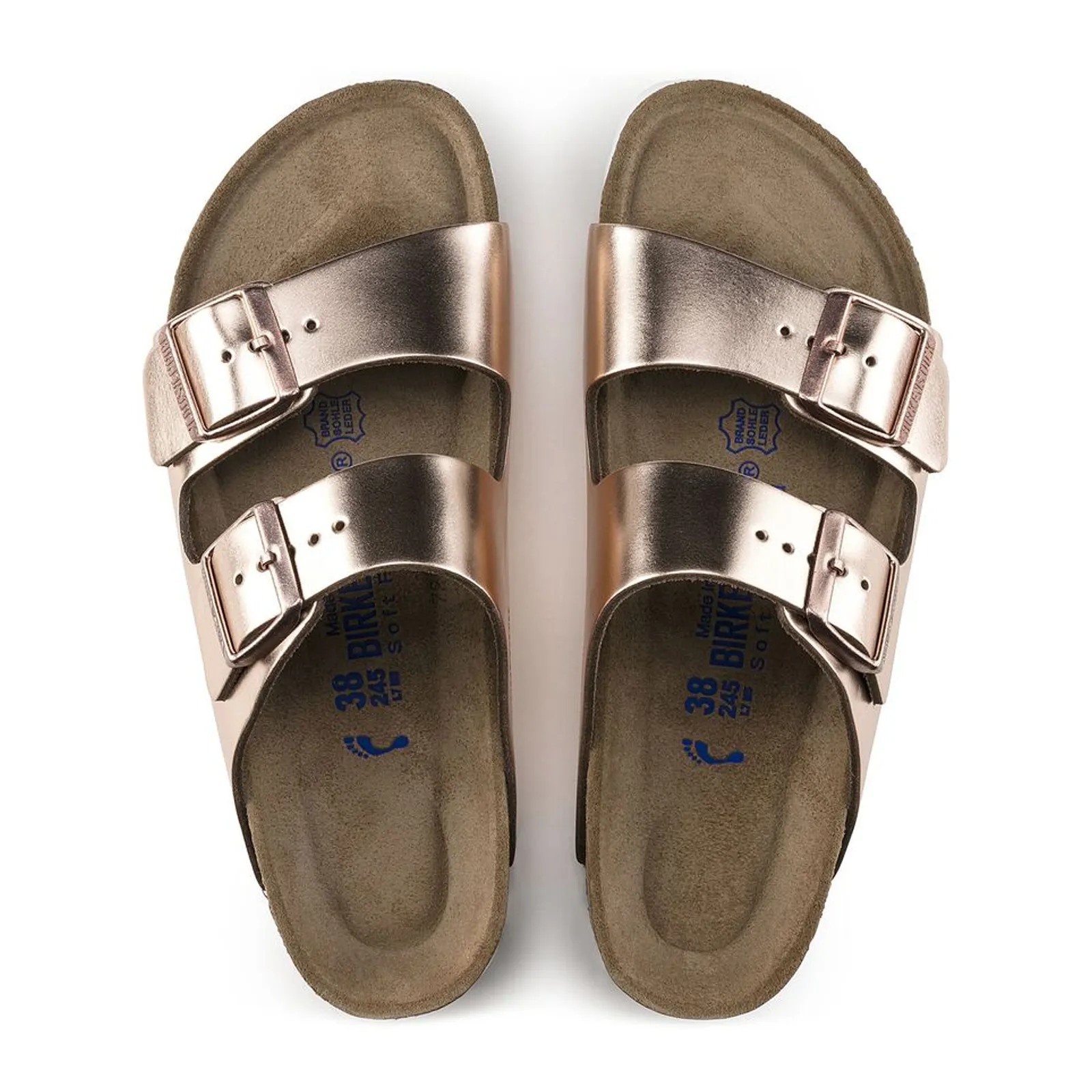 Birkenstock Arizona Soft Footbed Slide Sandal (Women) - Metallic Copper