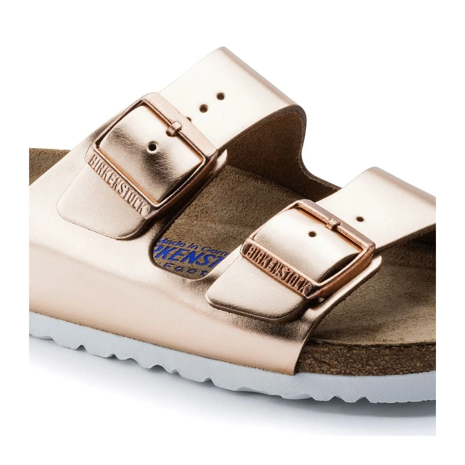 Birkenstock Arizona Soft Footbed Slide Sandal (Women) - Metallic Copper