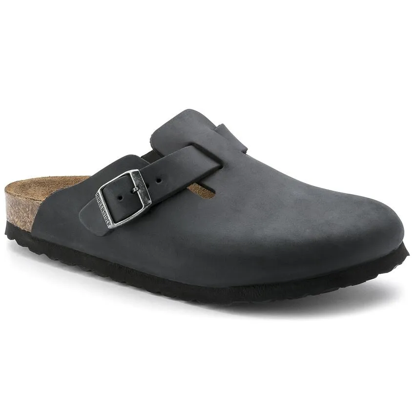 Birkenstock Boston Soft Footbed - Oiled Leather - Black