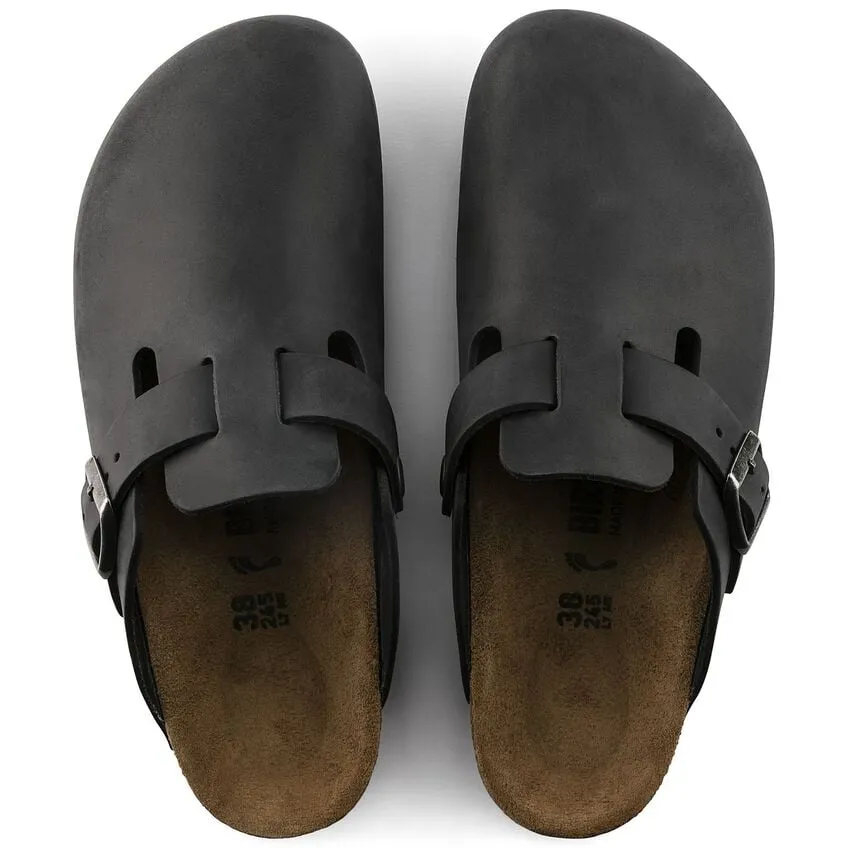 Birkenstock Boston Soft Footbed - Oiled Leather - Black