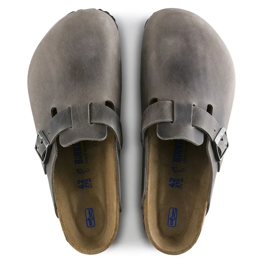 Birkenstock Boston Soft Footbed - Oiled Leather - Iron