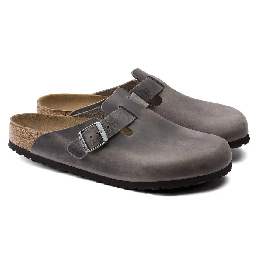 Birkenstock Boston Soft Footbed - Oiled Leather - Iron