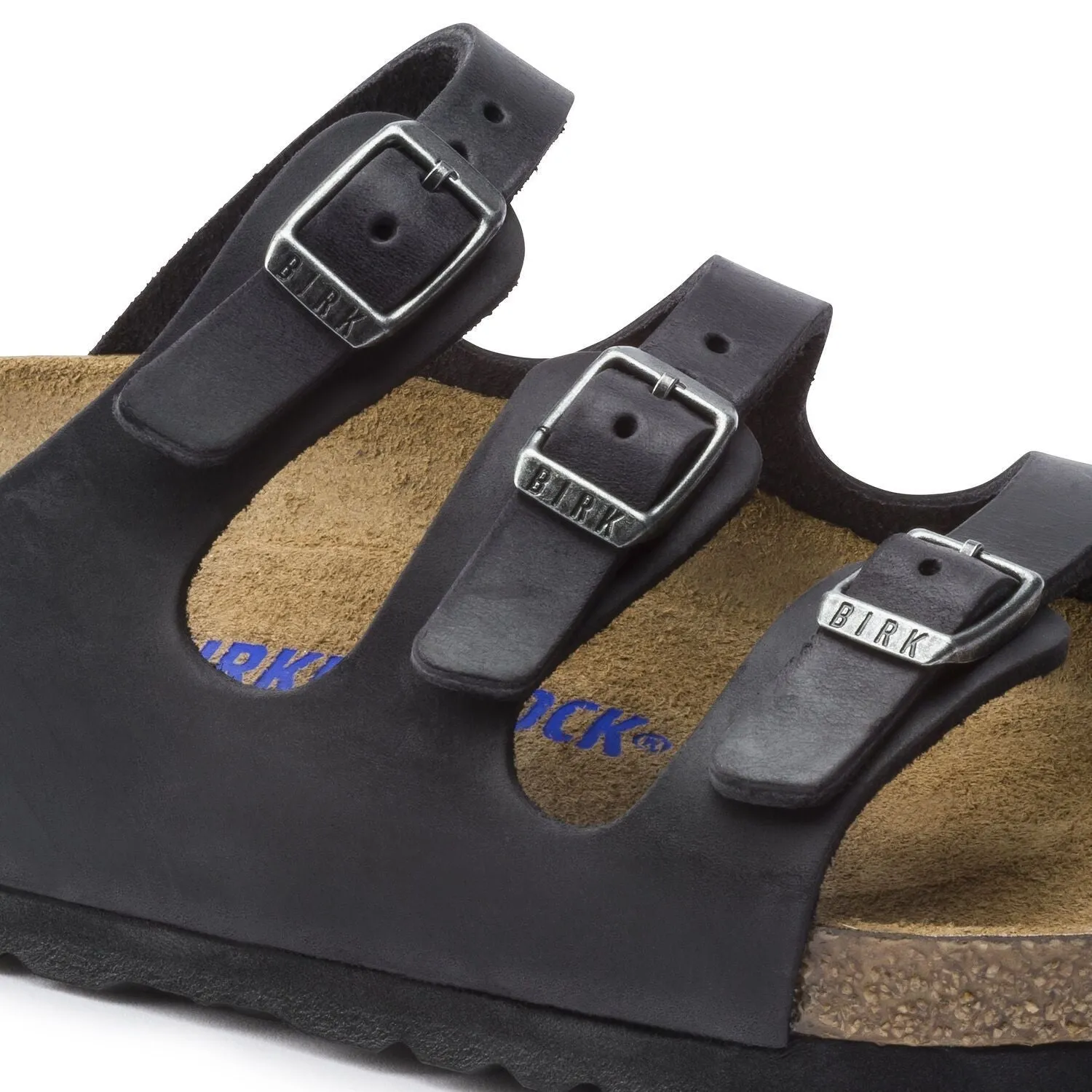 Birkenstock Florida Black Soft Footbed Oiled Leather