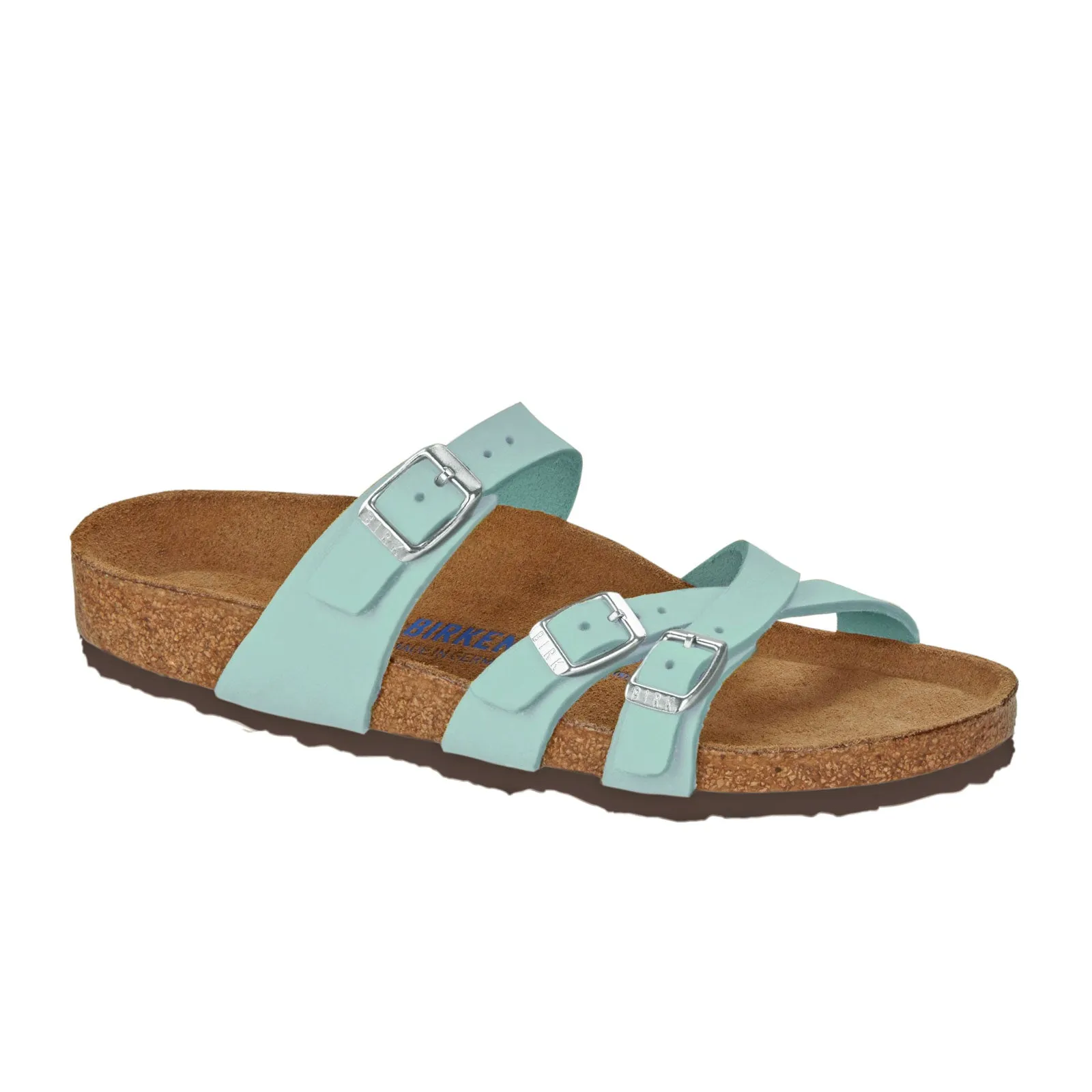 Birkenstock Franca Soft Footbed Slide Sandal (Women) - Faded Aqua Nubuck