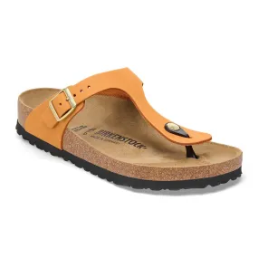 Birkenstock Gizeh Leather Ladies Burnt Orange Nubuck Arch Support Buckle Sandals