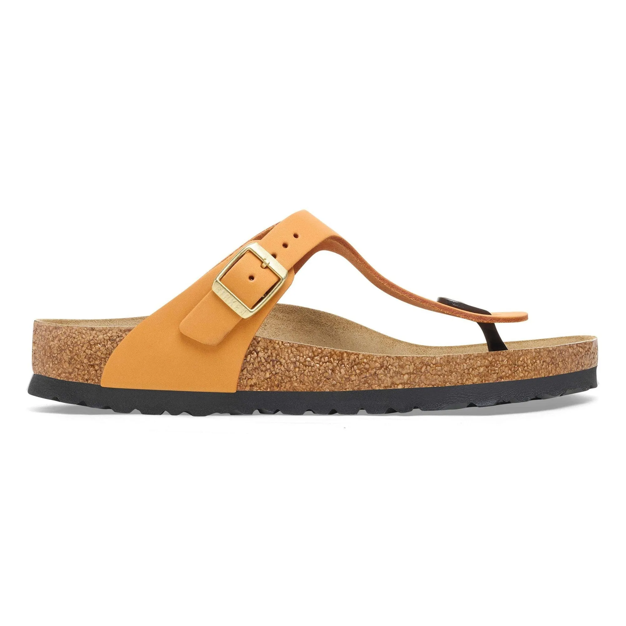 Birkenstock Gizeh Leather Ladies Burnt Orange Nubuck Arch Support Buckle Sandals