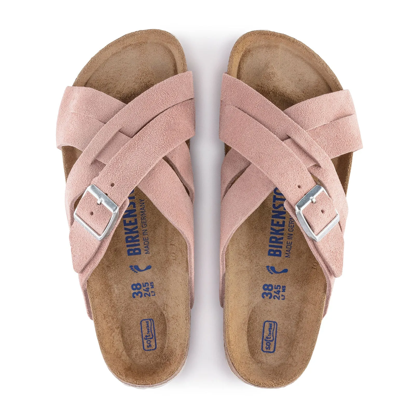 Birkenstock Lugano Soft Footbed Slide Sandal (Women) - Pink Clay Suede