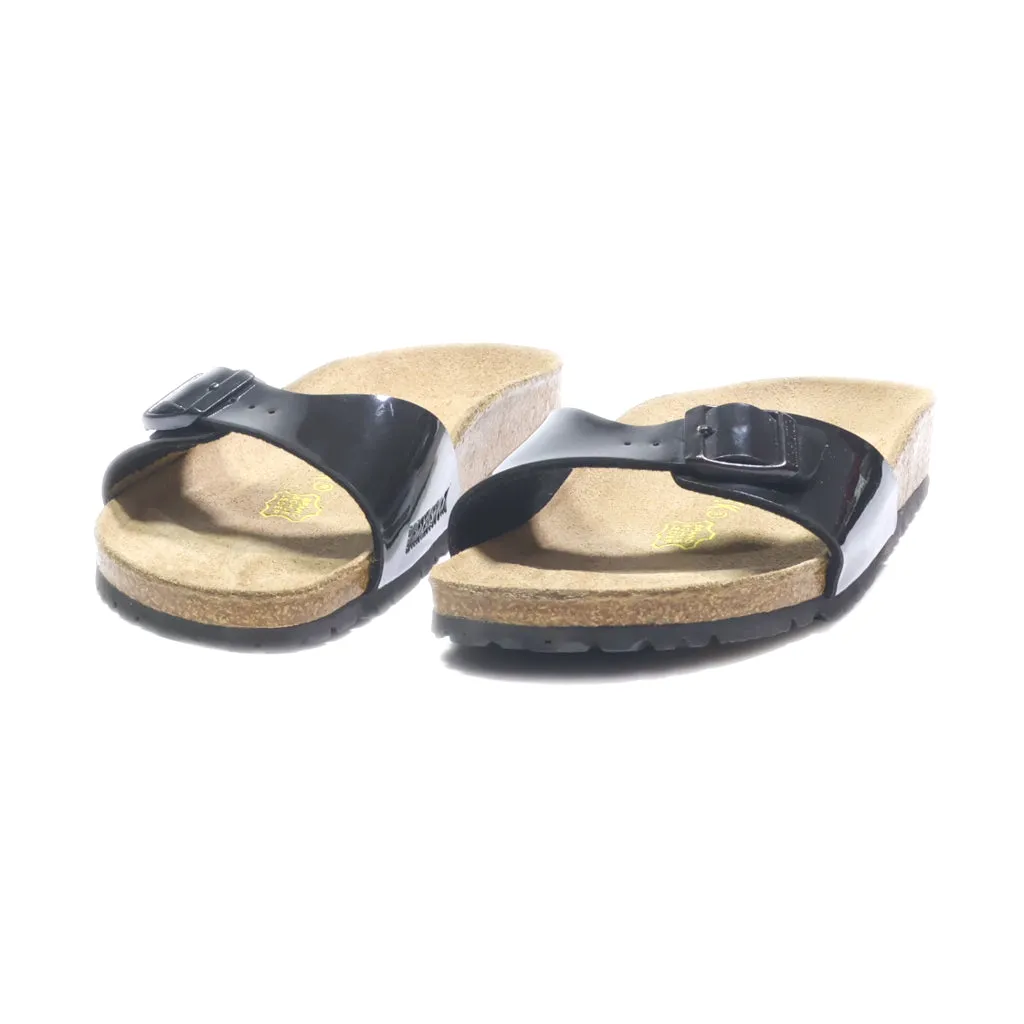 Birkenstock Madrid Flat Sandals Leather Black Colour For Women