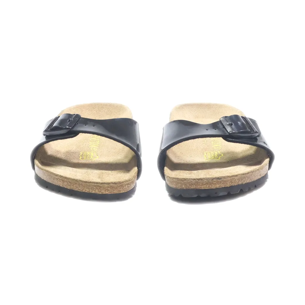 Birkenstock Madrid Flat Sandals Leather Black Colour For Women