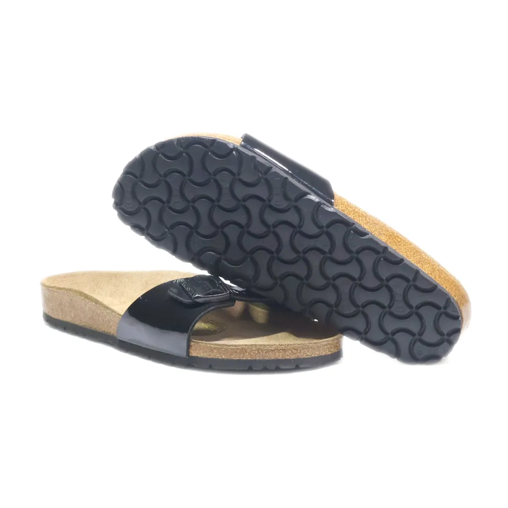 Birkenstock Madrid Flat Sandals Leather Black Colour For Women