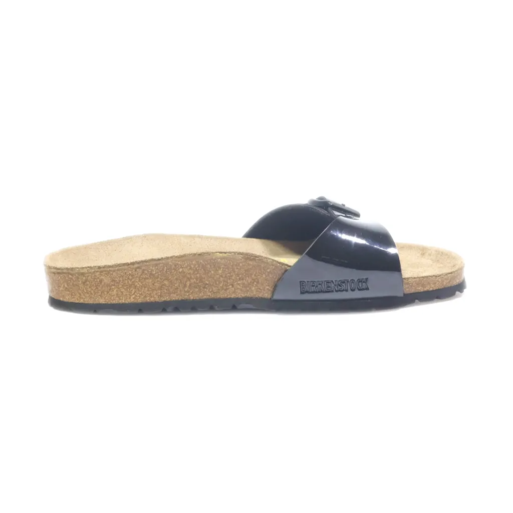 Birkenstock Madrid Flat Sandals Leather Black Colour For Women