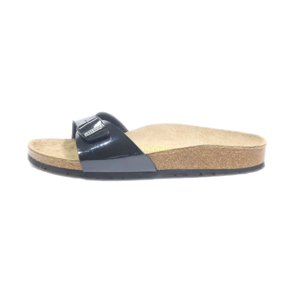 Birkenstock Madrid Flat Sandals Leather Black Colour For Women