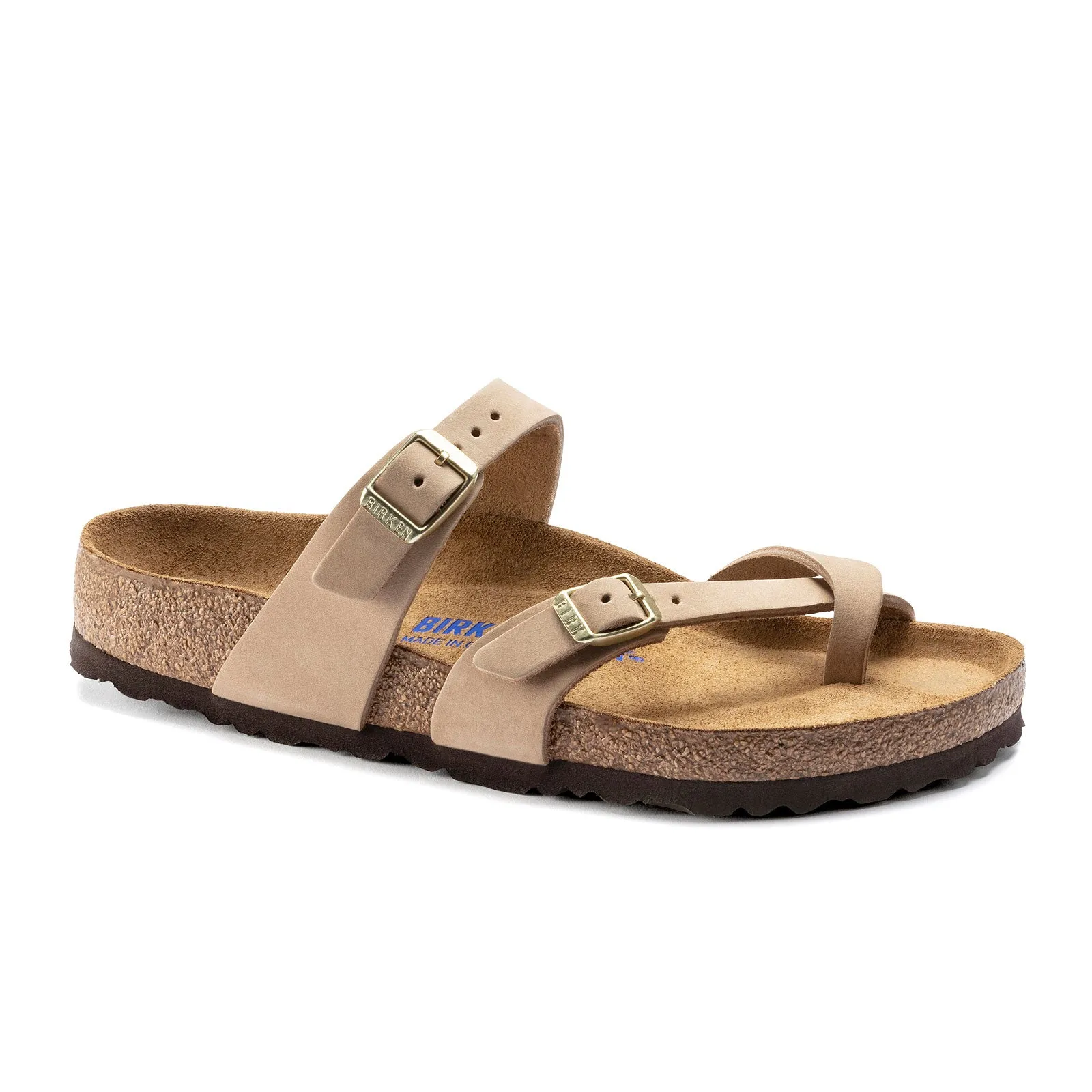 Birkenstock Mayari Soft Footbed Sandal (Women) - Sandcastle Nubuck