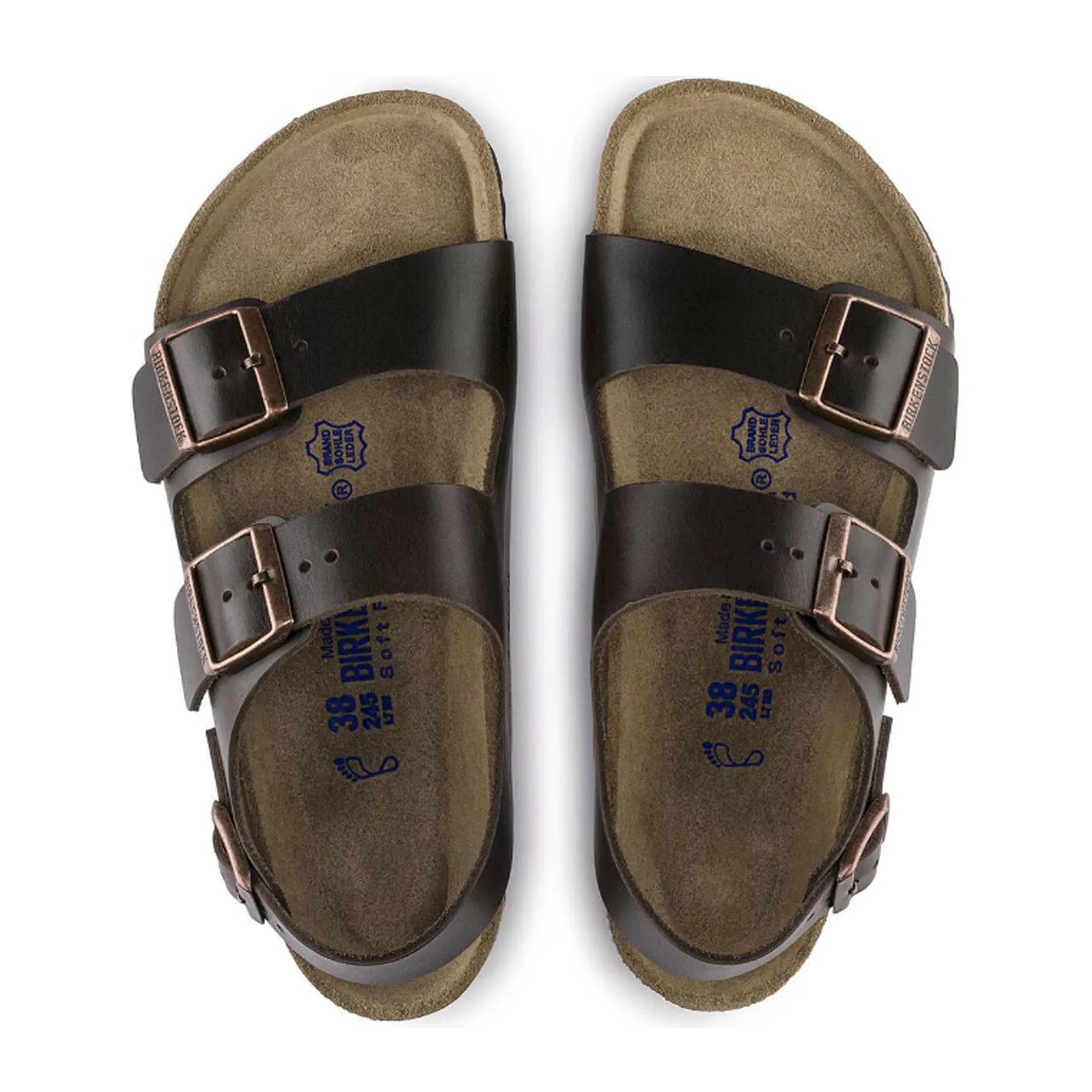 Birkenstock Milano Soft Footbed Backstrap Sandal (Unisex) - Amalfi Brown Leather