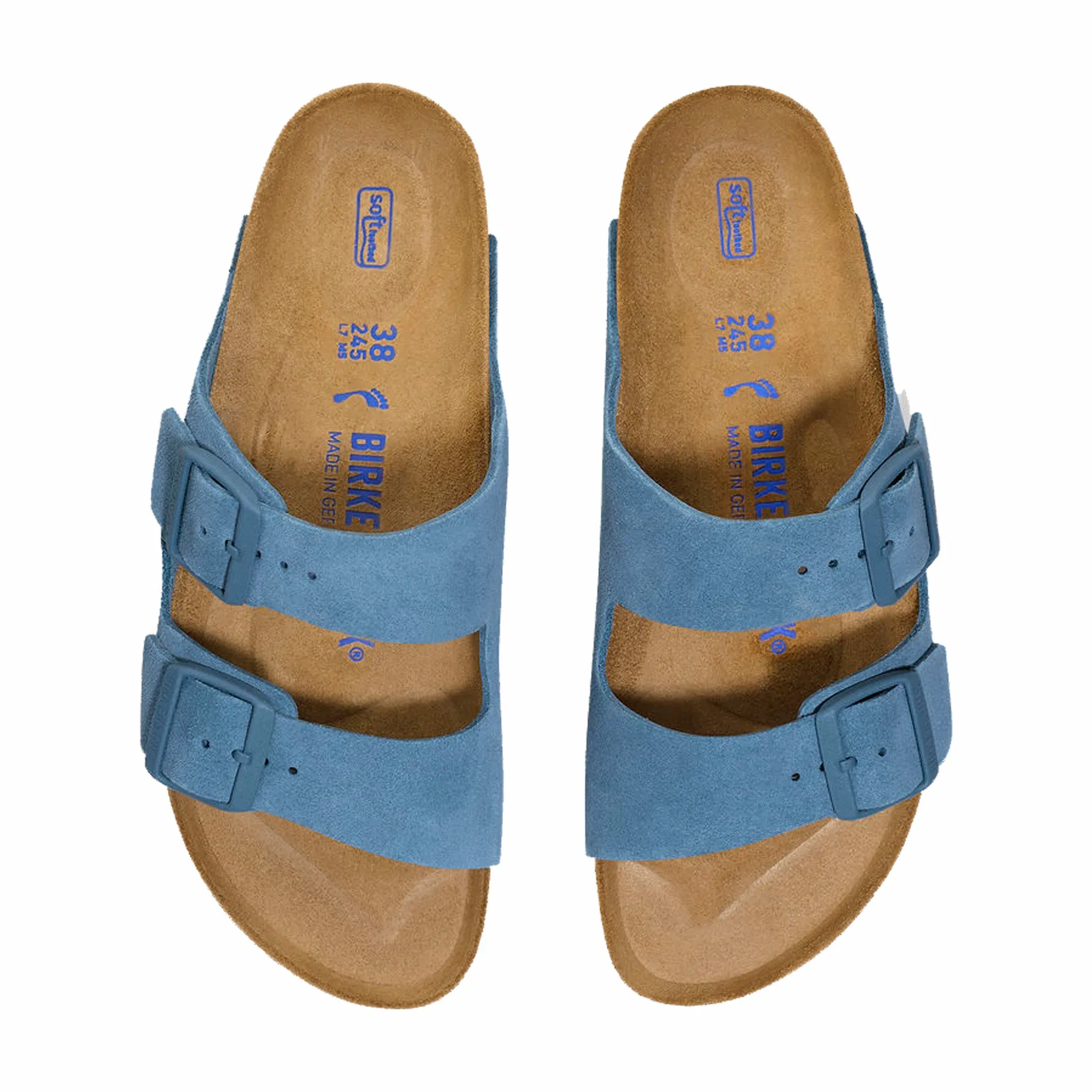 Birkenstock Women's Arizona Soft Footbed Suede Leather (Elemental Blue)