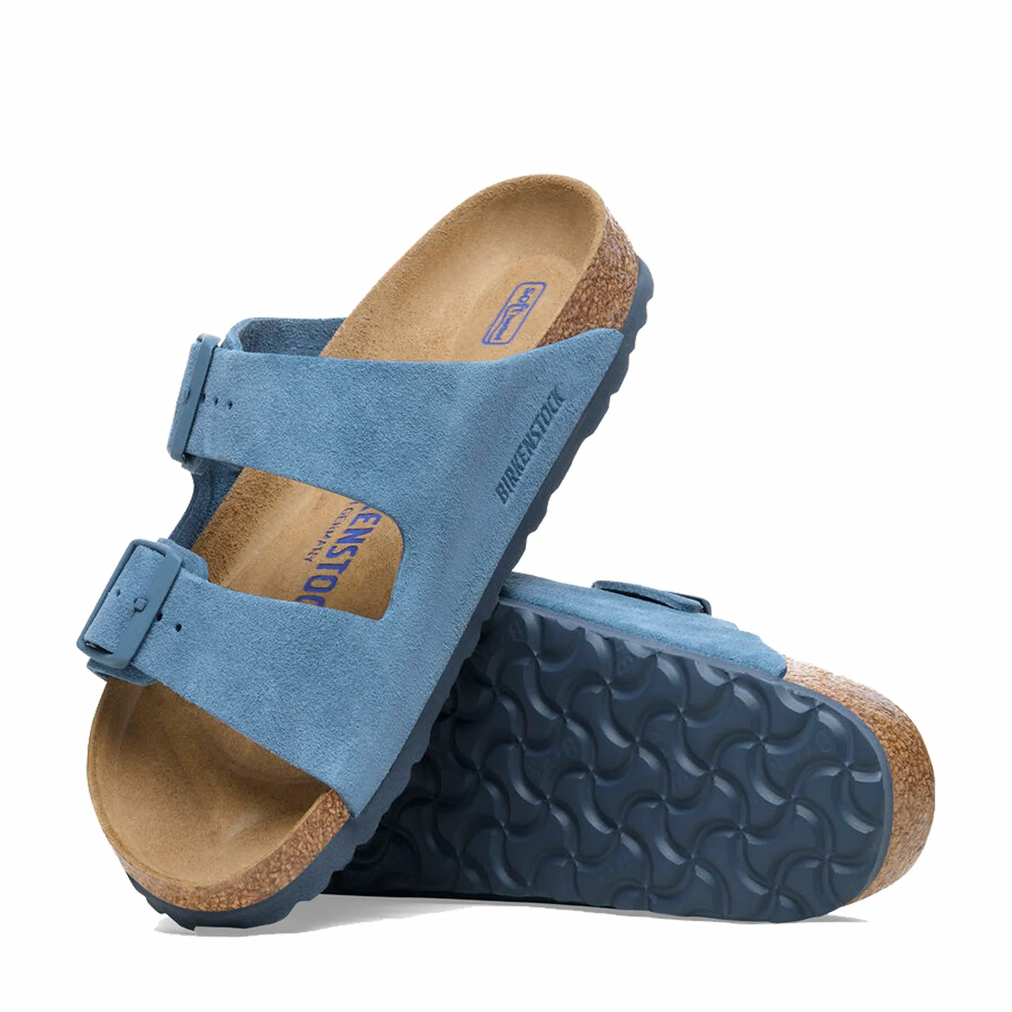 Birkenstock Women's Arizona Soft Footbed Suede Leather (Elemental Blue)