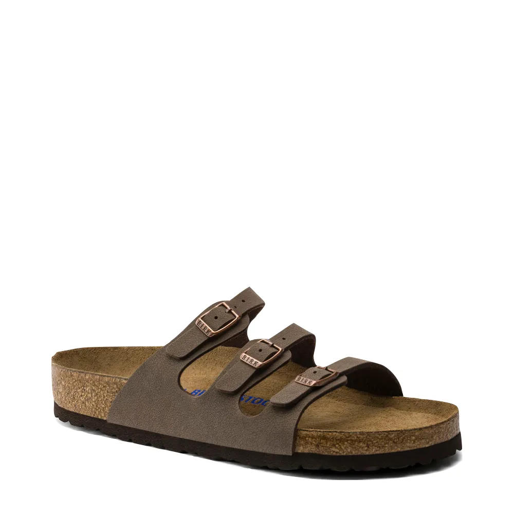 Birkenstock Women's Florida Soft Footbed Birkibuc Sandal in Mocha