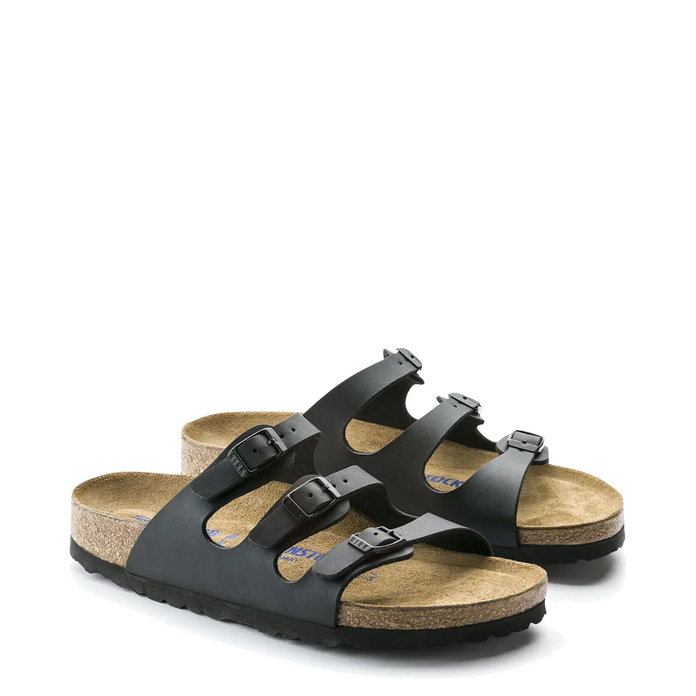 Birkenstock Women's Florida Soft Footbed Birko-Flor Sandal in Black