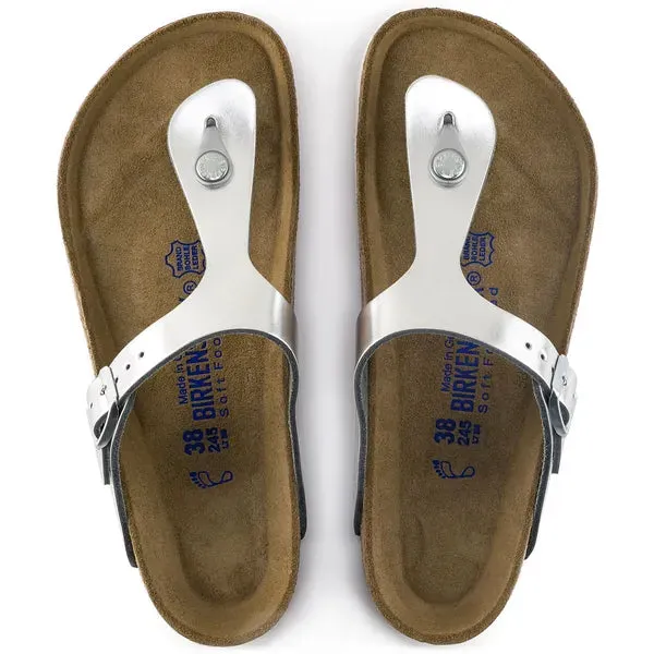 Birkenstock Womens Sandal Gizeh Metallic Silver