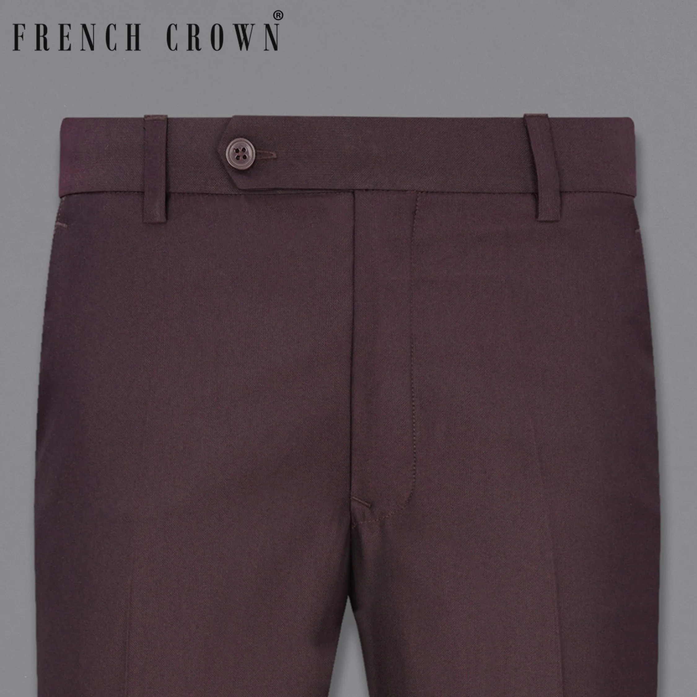 Bistre Wine Solid Pant