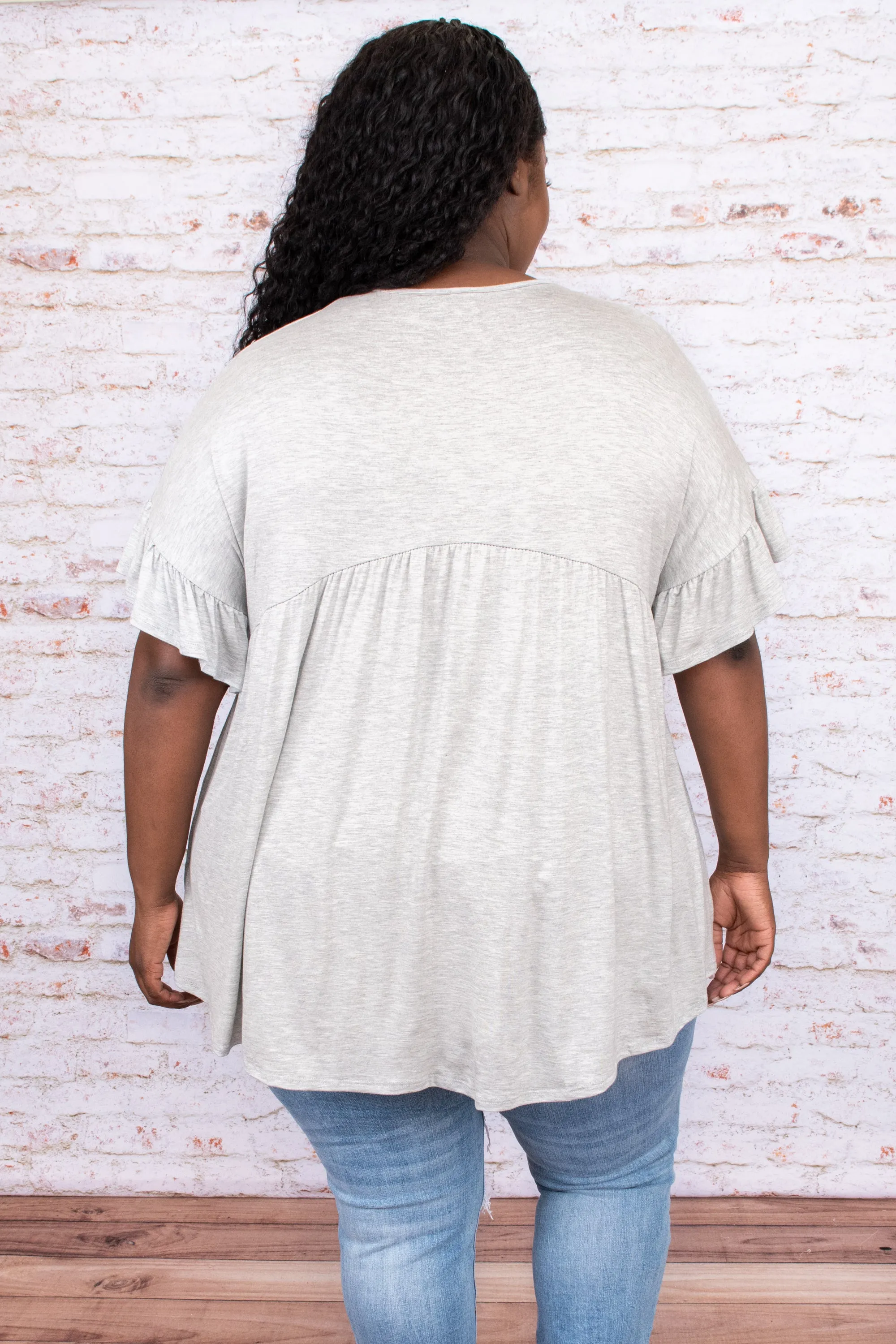 Bittersweet Beginnings Top, Heather Grey