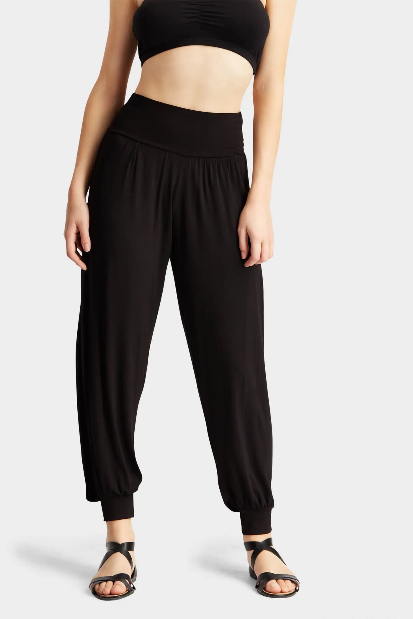 Black Split Leg Hareem Trousers