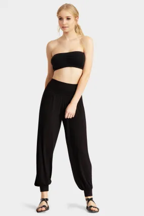 Black Split Leg Hareem Trousers