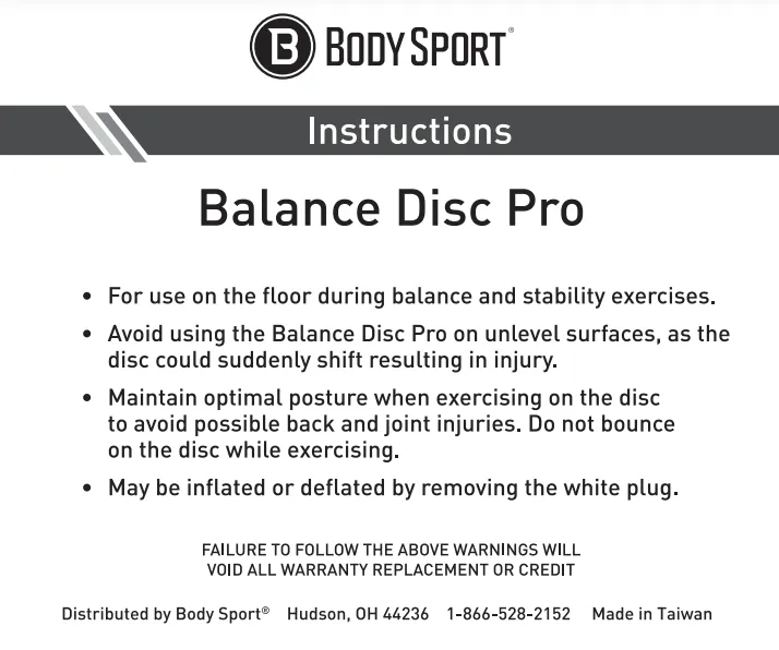 BodySport&reg; Balance Disc Pro