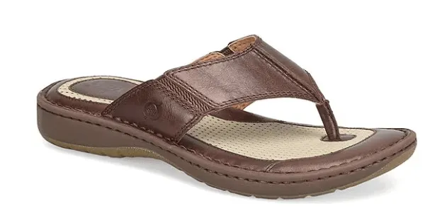 Born Men's Corvo Dark Tan Leather Thong Sandal BM0006916-TN